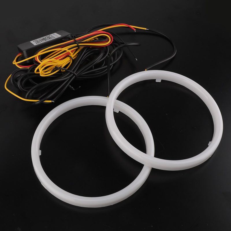 Rgb Cotton Light Angel Eye Halo Ring Kit Controller Actual kit reference showing paired halo rings, controller, and wiring.