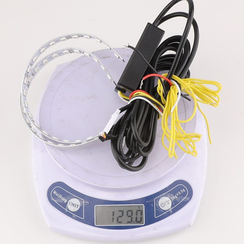 Rgb Demon Eye 360 Degree Led Strip Kit Weight Reference Source photo showing a 129g kit-weight reference for one supplied version.