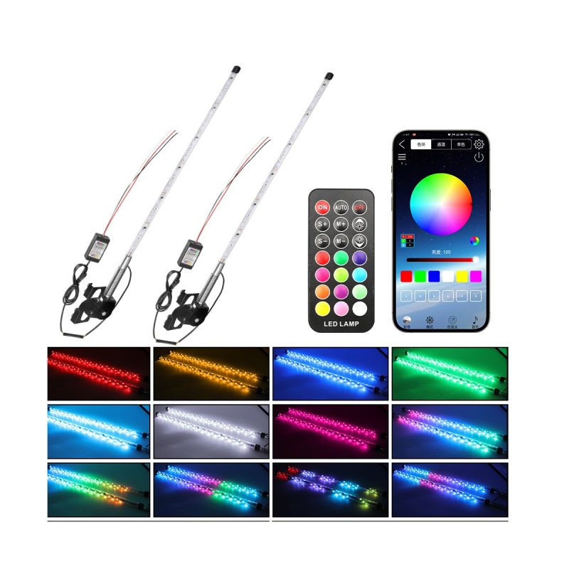 Rgb Led Flagpole Whip Light Remote App Options 01 Flagpole Whip App80 Color Main RGB LED Flagpole Whip Light Remote and App Options