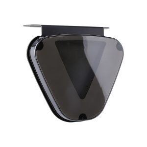 Rgb Triangle Led Rear Fog Warning Light 02 Rgb Triangle Off RGB triangle LED rear fog warning light black lens front view