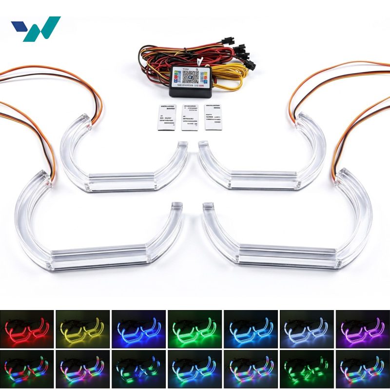 RGB U-Shaped Angel Eye Light Guide Strip Kit with App Control