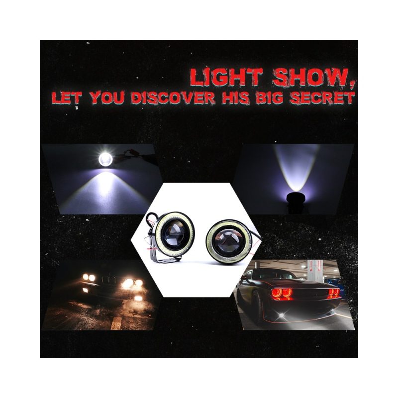 Round Angel Eye Circle Led Drl Light Show Light-show source graphic showing beam references from the supplied image set.