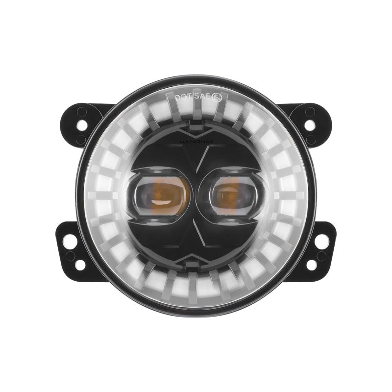 Round Dual-Bead Angel Eye LED Fog Light Pair