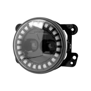 Off-front reference for round dual-bead angel eye LED fog light