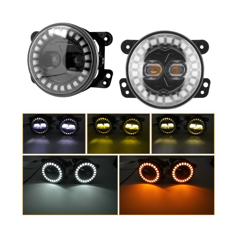Color-effect reference for round dual-bead angel eye LED fog light