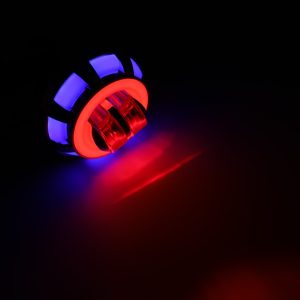 Round Dual Eye Angel Eye Headlight Red Blue Effect Red/blue lighting-effect reference from the supplied image set.
