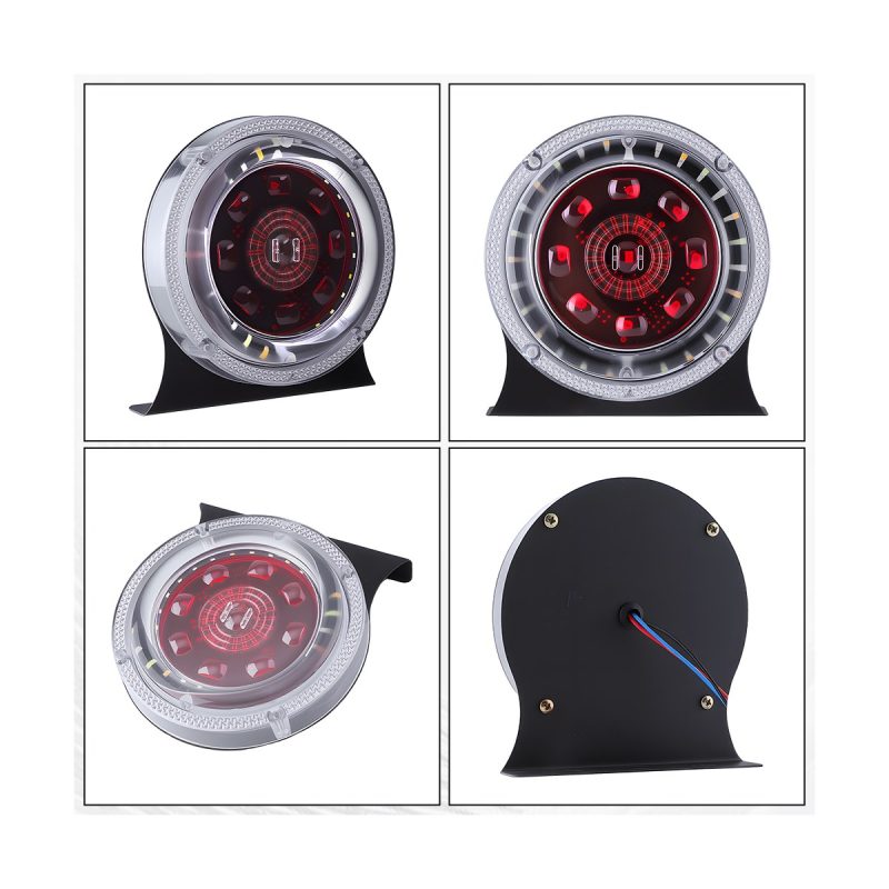 Round Flowing Color Led Rear Tail Light 06 Flow Tail Views Round flowing color LED rear tail light multi-view image
