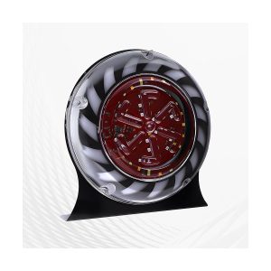 Round LED rotating strobe warning light angle view