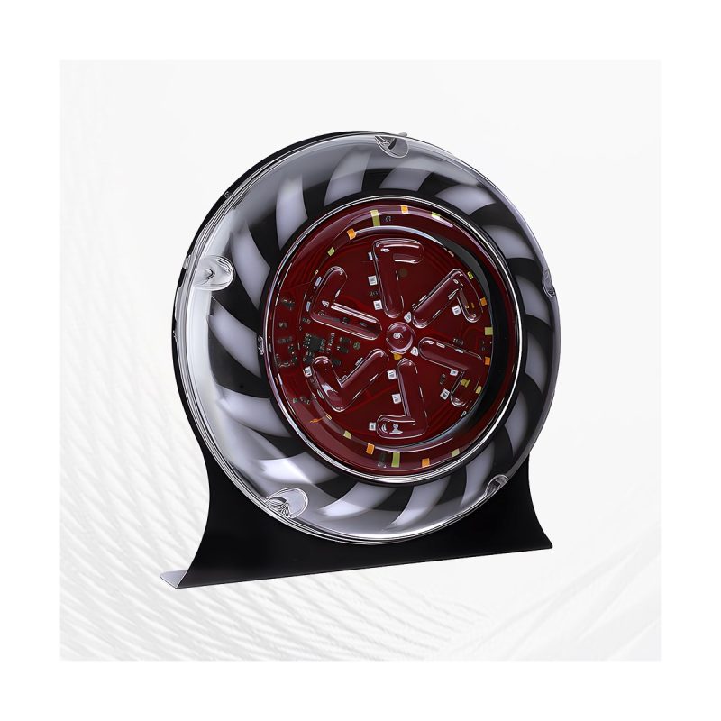 Round LED rotating strobe warning light angle view