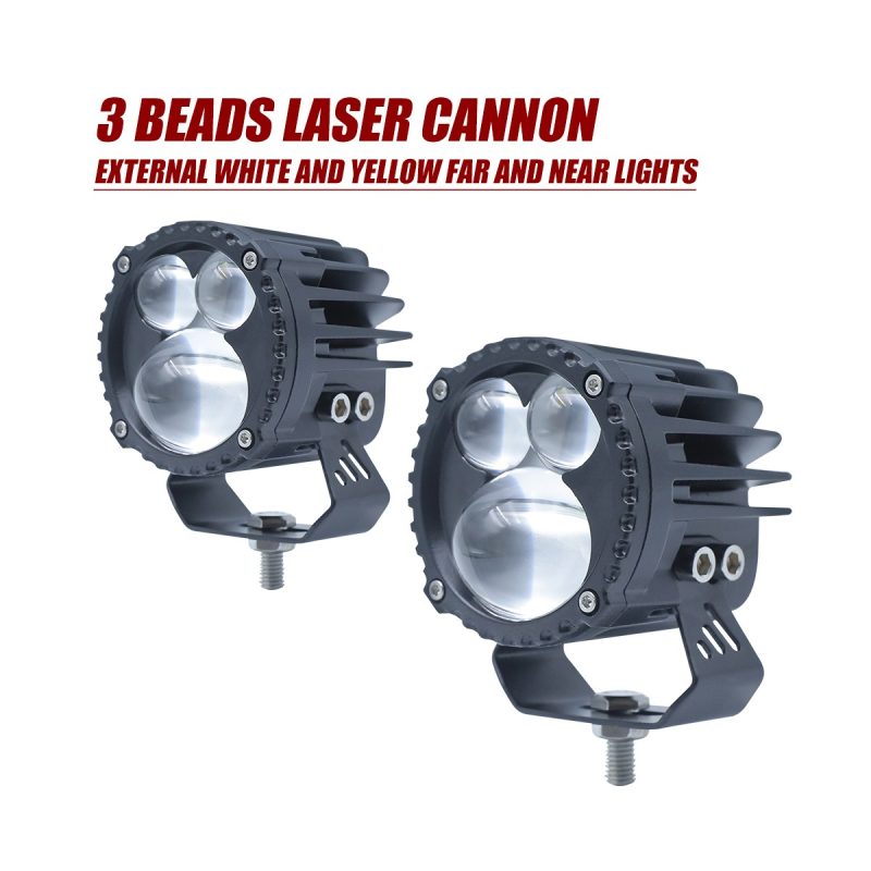 Round 3-bead laser cannon auxiliary light angle view