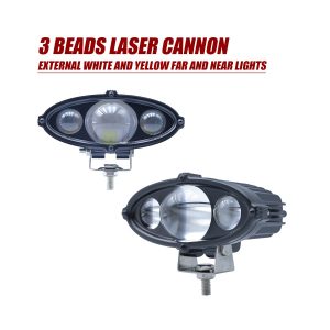 Oval 3-bead laser cannon auxiliary light front view