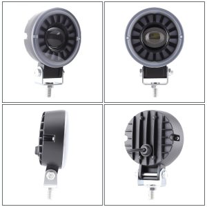 Round Rgb Angel Eye Led Work Light Multi View Multi-view source image showing front, angled, side, and rear product views.