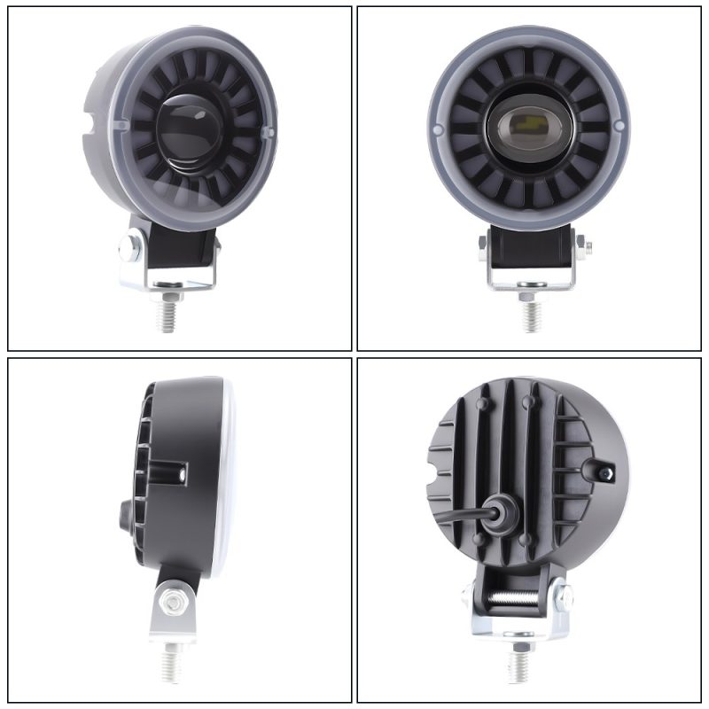 Round Rgb Angel Eye Led Work Light Multi View Multi-view source image showing front, angled, side, and rear product views.