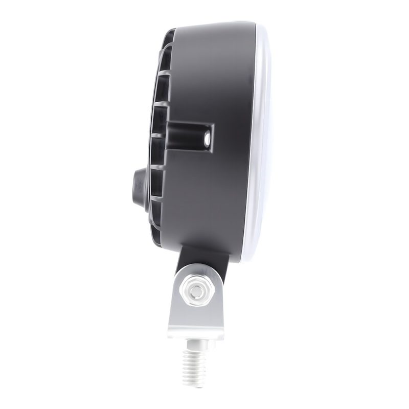 Round Rgb Angel Eye Led Work Light Side Profile Side profile view showing lamp depth and the adjustable bracket structure.