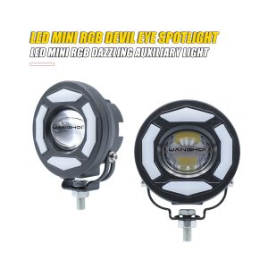 Round Rgb Demon Eye Led Auxiliary Spotlight 03 Round Rgb Demon Pair Round RGB demon eye LED auxiliary spotlight pair
