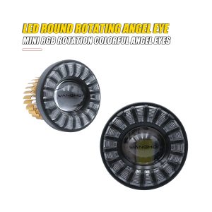Round Rotating Angel Eye Led Auxiliary Spotlight 03 Rotating Angel Side Round rotating angel eye LED auxiliary spotlight side view