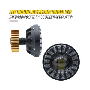 Round Rotating Angel Eye Led Auxiliary Spotlight 04 Rotating Angel Rear Side Round rotating angel eye LED auxiliary spotlight rear side view