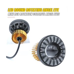 Round Rotating Angel Eye Led Auxiliary Spotlight 05 Rotating Angel Rear Round rotating angel eye LED auxiliary spotlight rear wiring view