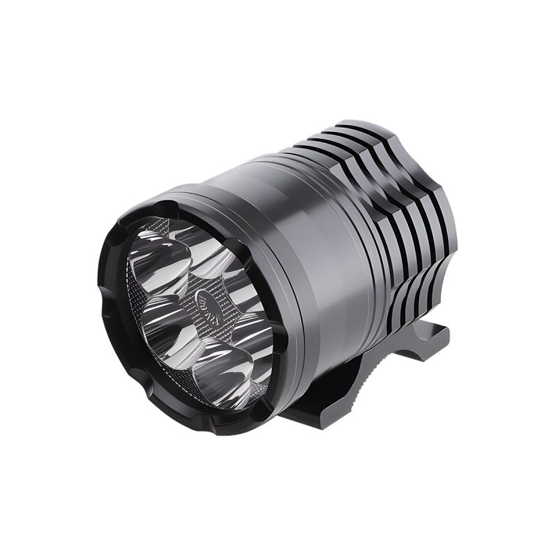 Round Six Led Motorcycle Auxiliary Spotlight 02 Round Moto Spot Side Round six LED motorcycle auxiliary spotlight side housing view