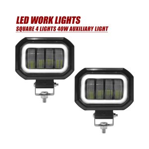 Round Square Four Lens Led Auxiliary Work Light Options 01 Four Lens Square Main Square four-lens LED auxiliary work light front view