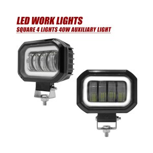 Round Square Four Lens Led Auxiliary Work Light Options 02 Four Lens Square Side Square four-lens LED auxiliary work light side view