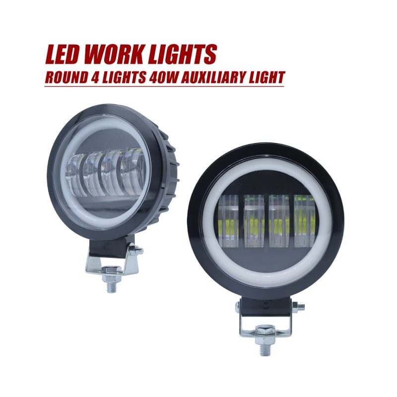 Round Square Four Lens Led Auxiliary Work Light Options 04 Four Lens Round Front Round four-lens LED auxiliary work light front view