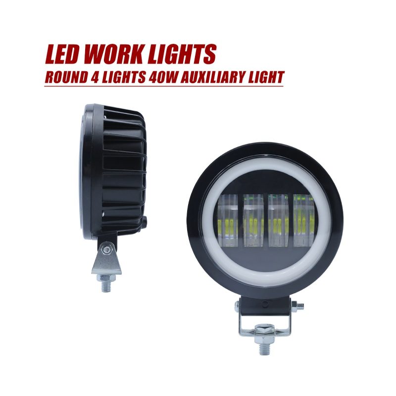 Round Square Four Lens Led Auxiliary Work Light Options 05 Four Lens Round Side Round four-lens LED auxiliary work light side view
