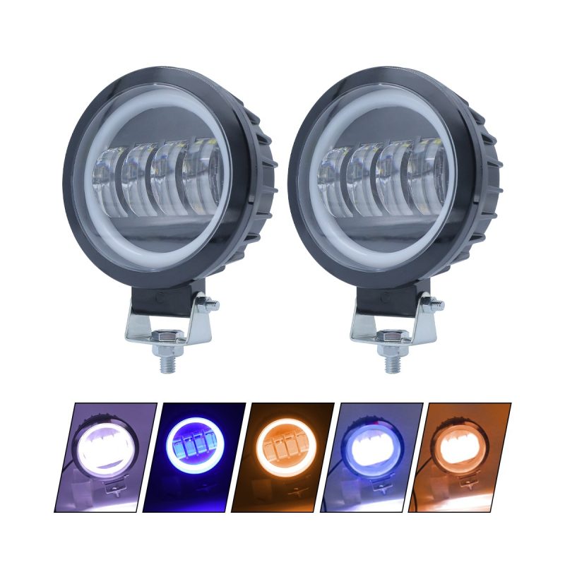 Round Square Four Lens Led Auxiliary Work Light Options 06 Four Lens Effects Round four-lens LED auxiliary work light color effect references