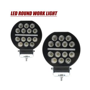 Round LED work light 11-bead front view