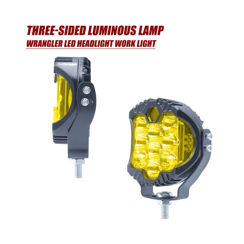 Round Three Sided Led Work Light Color Options 02 Round Three Side Side view of round three-sided LED work light