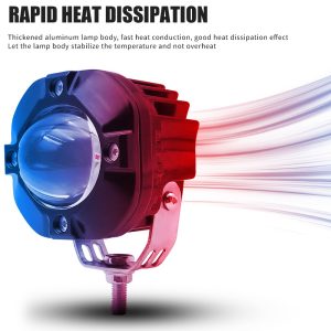Round Two Color Laser Cannon Led Spotlight Heat Dissipation Heat-dissipation and housing reference from the supplied product graphic.