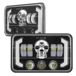 Seven Bead Skull 7 Inch Square Led Projector Headlight Front Comparison Front comparison product reference for buyers checking lens and face styling.
