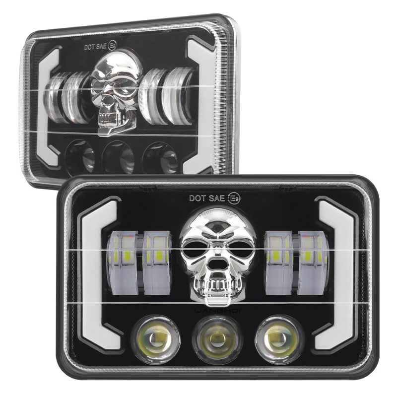 Seven Bead Skull 7 Inch Square Led Projector Headlight Front Comparison Front comparison product reference for buyers checking lens and face styling.