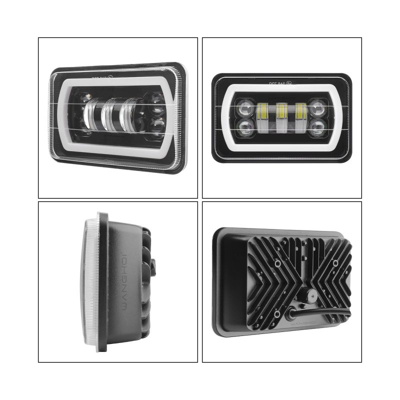 Seven-Bead Square 7 Inch LED Headlight product angle reference