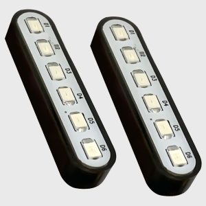 Short Black One-Line Flow LED Turn Signal Light Pair
