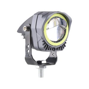 Single Eye Devil Eye Led Work Light Round Side View Round housing side view showing bracket, lens, and rear body direction.