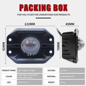 Single Lens Embedded Led Projector Fog Light Specification Single-lens specification reference from the same embedded projector light family.