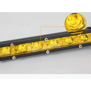 Single Row 18W Amber LED Work Light Bar