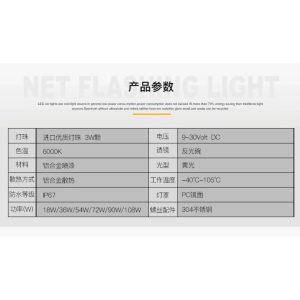 Single Row 18W Amber Led Work Light Bar 03 Single Row 18W Amber Dimension Dimension and specification reference for single row 18W amber LED work light bar