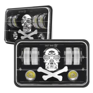 Six Bead Skull 7 Inch Square Led Projector Headlight Front Angled Front and angled product reference for buyers checking styling and lens structure.