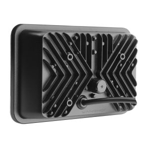 Six Bead Skull 7 Inch Square Led Projector Headlight Rear Rear housing view showing the heat-sink structure and cable exit reference.
