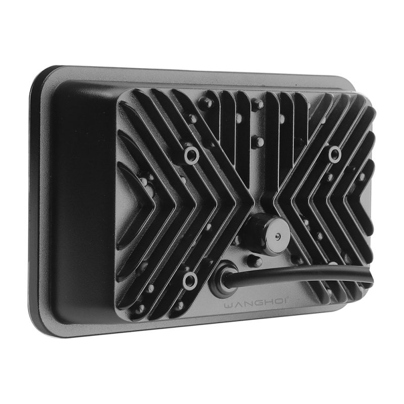 Six Bead Skull 7 Inch Square Led Projector Headlight Rear Rear housing view showing the heat-sink structure and cable exit reference.