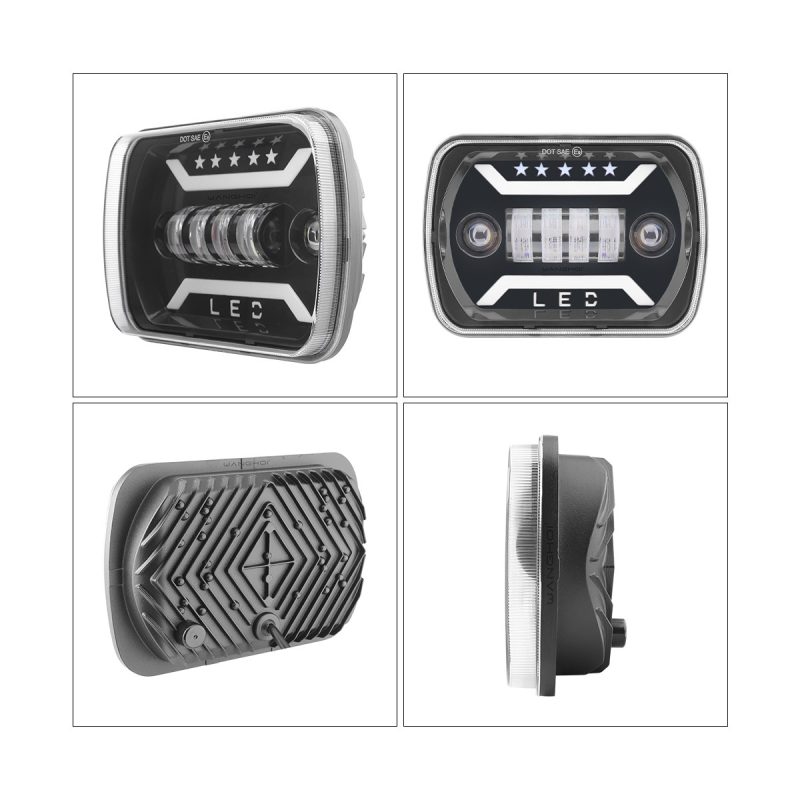 Six Bead Star Row 7 Inch Square Led Headlight 04 Six Bead Star Row 7 Inch Square Led Headlight 04 Six-Bead Star-Row 7 Inch Square LED Headlight product angle reference