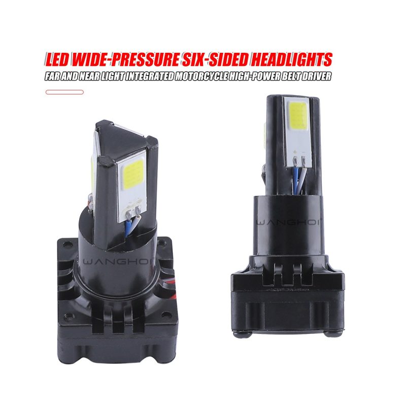 Six-sided LED headlight bulb pair view