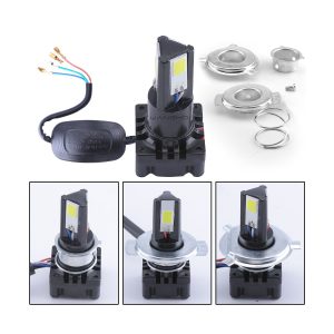 Six-sided LED headlight bulb kit adapters and wiring