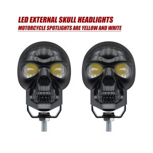 Skull Shape Dual Color Motorcycle Auxiliary Spotlight 01 Skull Main Skull-Shape Dual-Color Motorcycle Auxiliary Spotlight