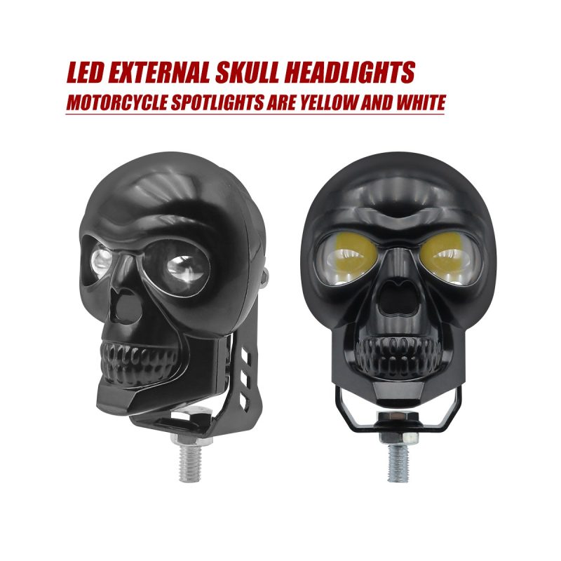 Skull-shape motorcycle auxiliary spotlight side view