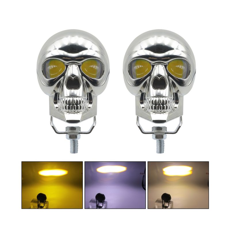 Skull-shape motorcycle auxiliary spotlight lighting effect reference