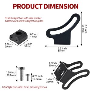 Sliding Mounting Bracket Kit Dimensions Source image showing side bracket and base block dimension references.