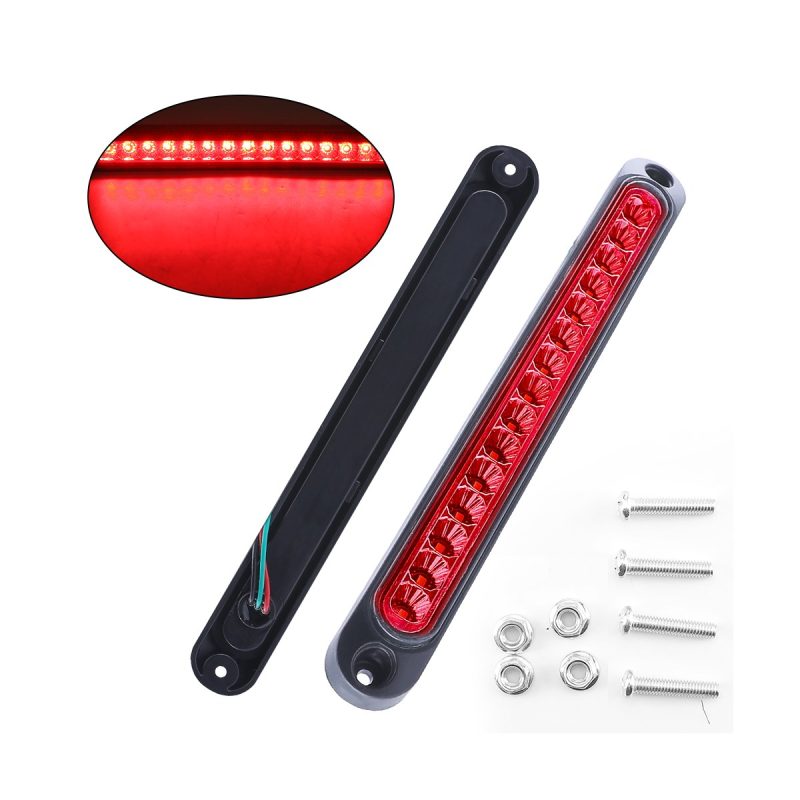 Slim Rigid Led Tail Brake Warning Light Bar Options 05 Rigid Tail Brake Red Hardware Red slim rigid LED tail brake warning light bar with hardware reference